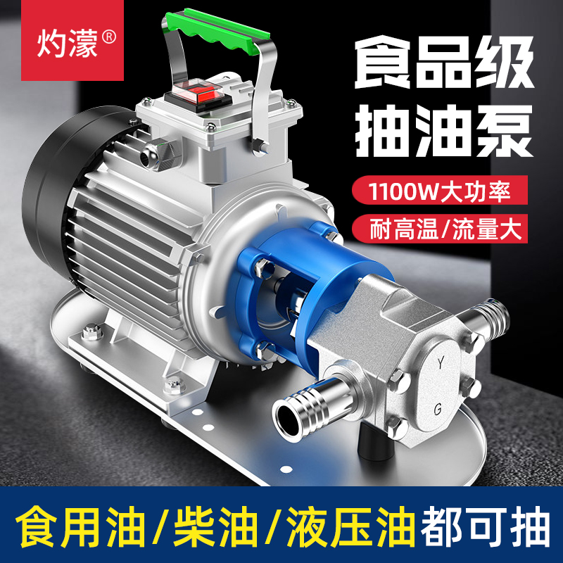 灼濛  自吸不锈钢抽油泵220V380V齿轮高粘度机油柴油食用油液压油