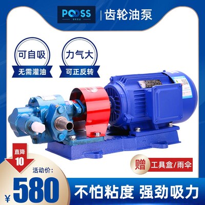 普斯kcb油泵齿轮泵电机两相220v柴油三相380压机油化工自吸油泵