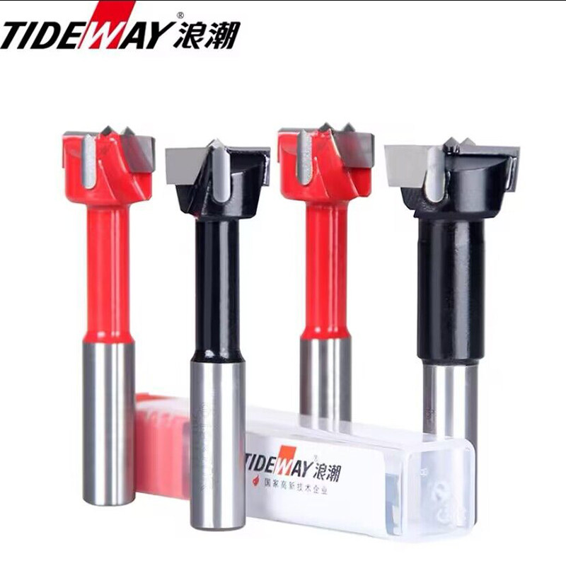 专业级浪潮三合一木工排钻头三尖两刃开孔器正反TIDEWAY四刃铰链