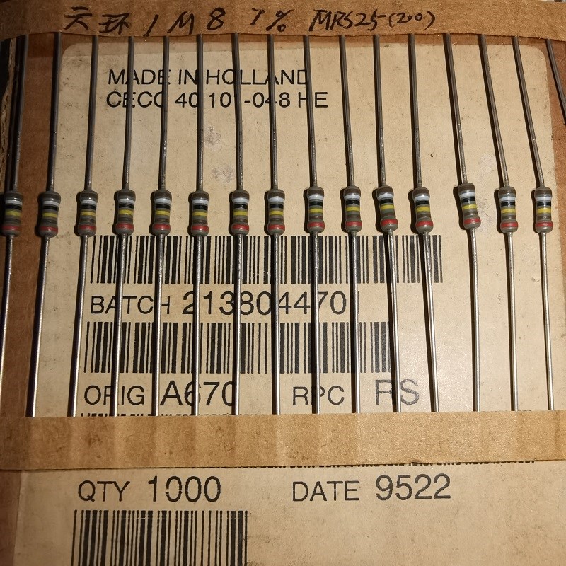 10个4元 PHILIPS 1.8M 1M8 1% MRS25 六环精密音频电阻2X6MM