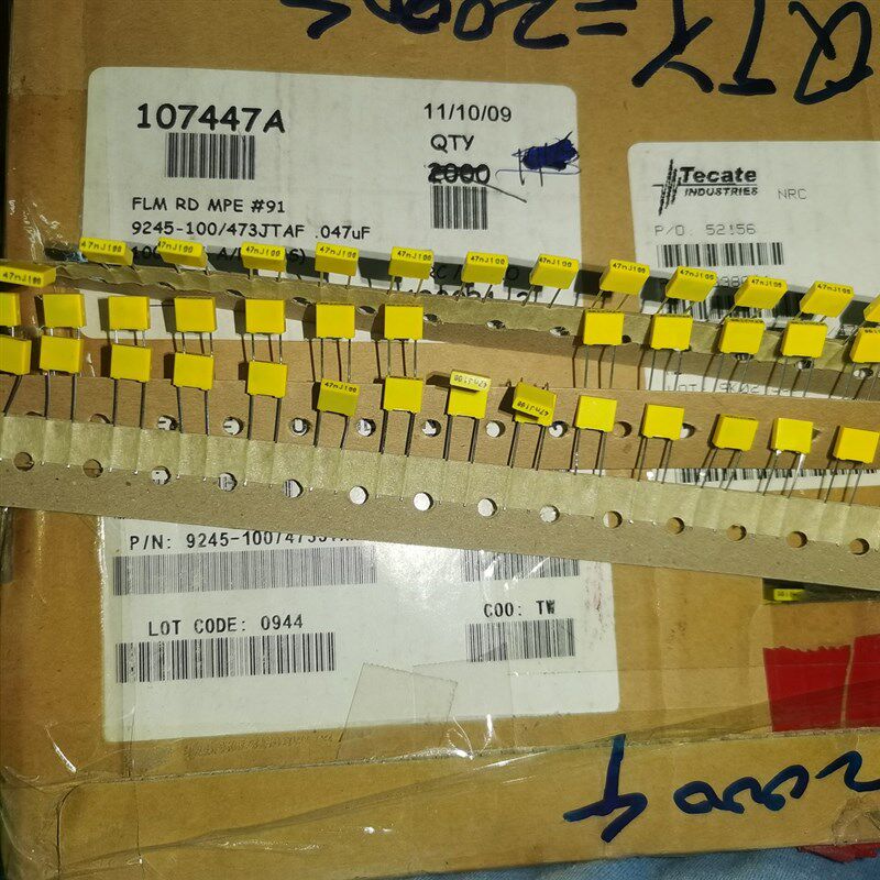 10个3元美国TECATE 100V0.047UF 473J 铜脚薄膜电容 脚距5MM