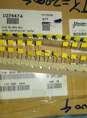 10个3元美国TECATE 100V0.047UF 473J 铜脚薄膜电容 脚距5MM