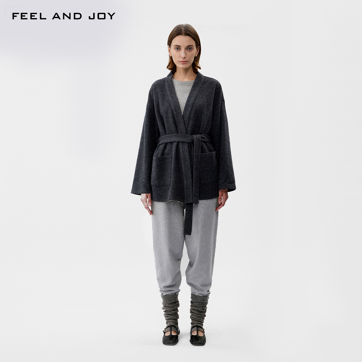 FEELANDJOY羊毛呢外套女开衫