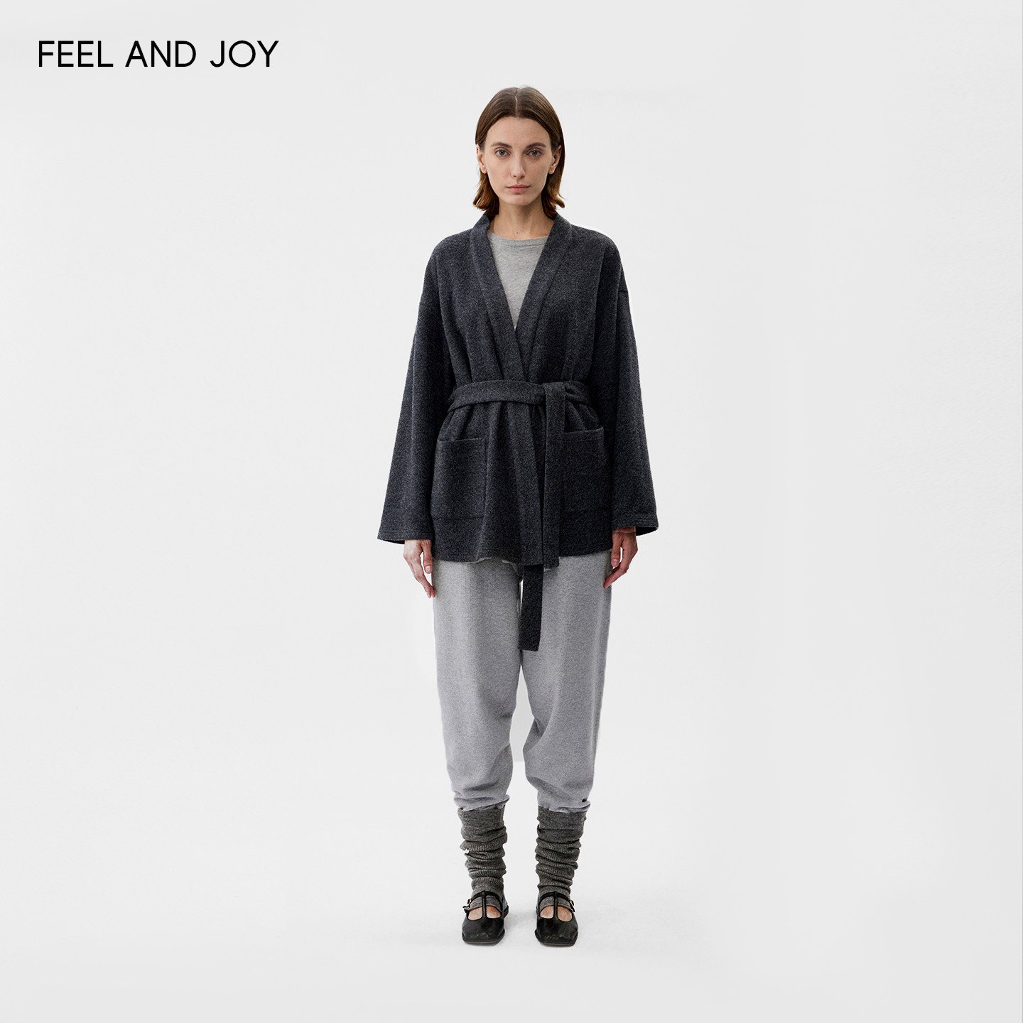 FEELANDJOY羊毛呢外套女开衫