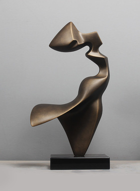 雕塑摆件抽象艺术轻奢摆设现代软装饰品玻璃纤维家居样品屋展示中