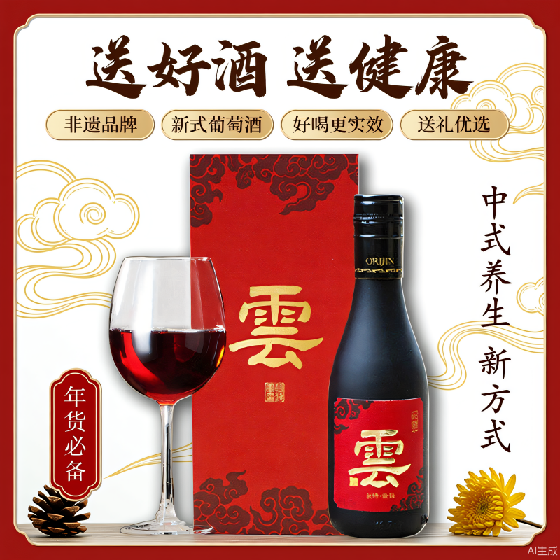 （温养好礼送家人）非遗养生草本红葡萄酒药参人枸杞气血气好眠