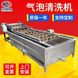 厂家供应玉米水果蔬菜中药材全自动气泡清洗机高压喷淋果蔬清洗机