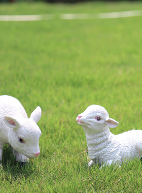 花园田园艺树脂创意仿真小羊生肖羊摆件猪牛羊工艺品装饰道具摆件
