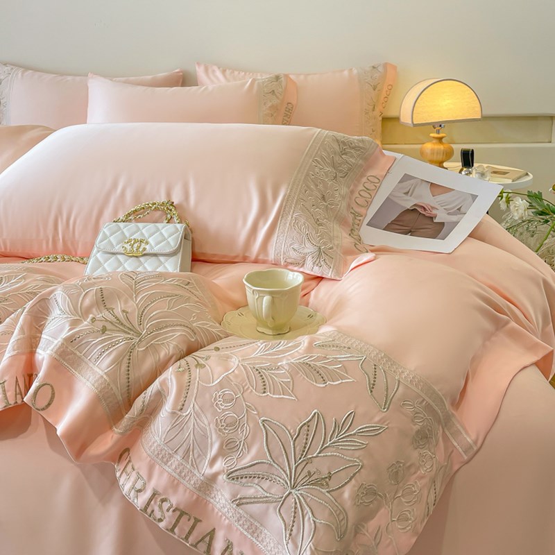 A类夏季200支冰丝四件套天丝凉感水洗真丝被套床单母婴级床上用品