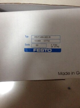 FESTO PZVT-999-SEC-B 13988  现货 拍下发货欢迎购