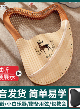 Byla27弦莱雅琴小箜篌竖琴专业演奏级高端小众简单易学便携乐器
