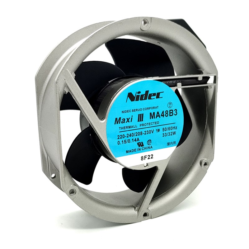 全新NIDEC 17CM MAXI MA48B3 200-240V 铝框 AC交流机柜散热风扇