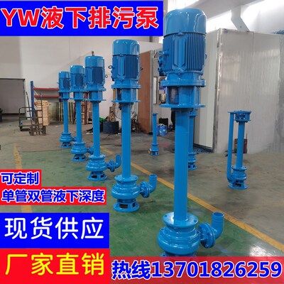 YW立式长轴单双管液下排污泵不锈钢污水泵无堵塞提升泵铸铁泥浆泵