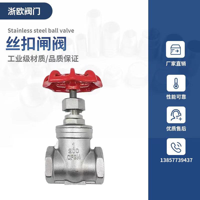 304不锈钢丝扣闸阀内螺纹不锈钢闸阀 螺纹自来水开关闸阀厂家直销
