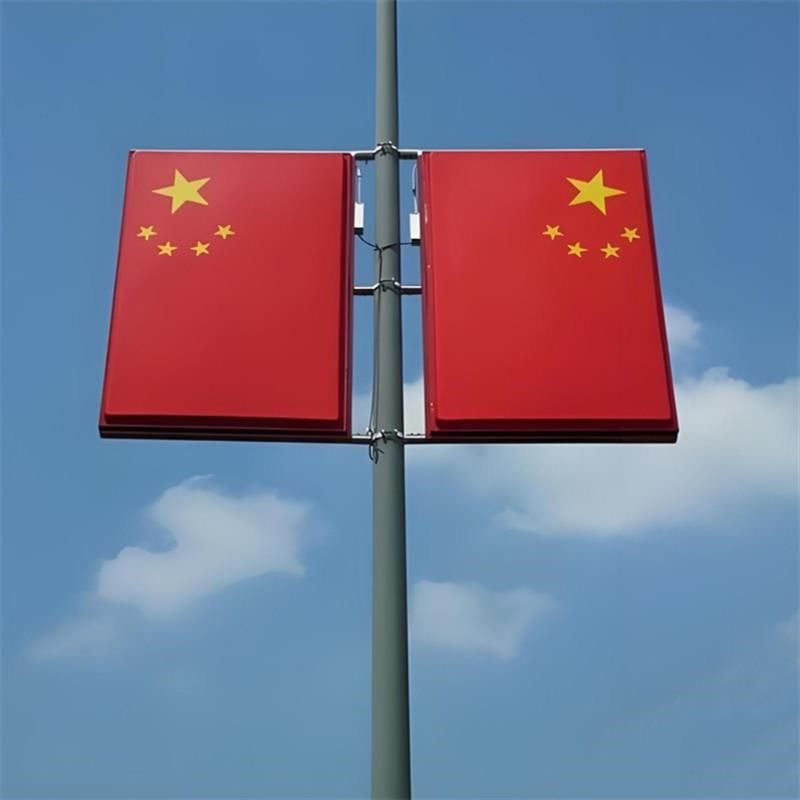 旗帜灯路灯杆阳吸塑路灯箱红旗太阳能灯农村五星国旗能电线杆道路