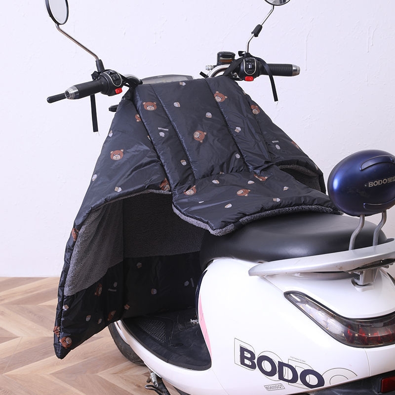 电瓶车冬季挡风被不带手套电动车加绒秋天摩托车防水防风罩小款
