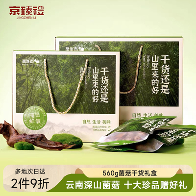 云南干货菌菇礼盒 羊肚菌煲汤食材560g年货送礼长辈礼品高端滋补