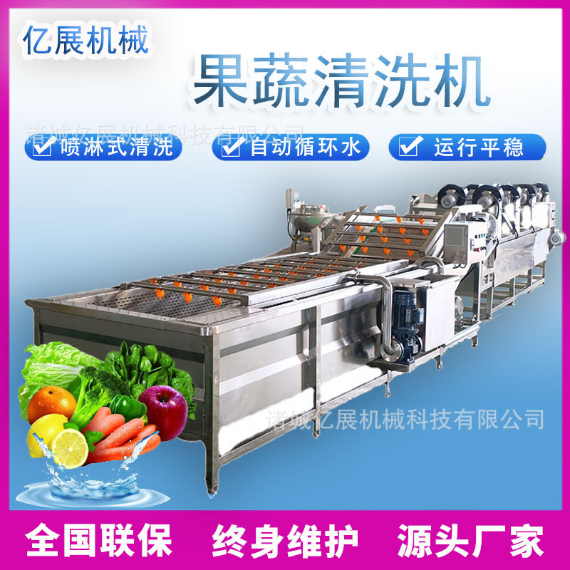 连续式果蔬气泡清洗机竹笋清洗设备蔬果蔬菜清洗风干流水线