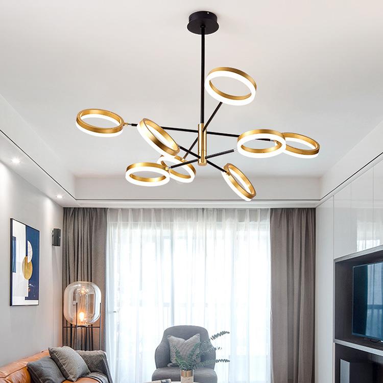 后现代吊灯客厅耐看灯饰餐厅卧室简约大气创意圆圈北欧风分子灯具