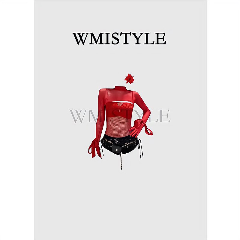 欧洲WMISTYLE设计 dj性感紧身镂空渔网制服套装gogo紫色演出服