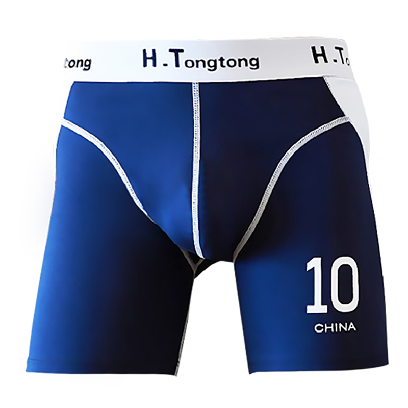 加长防磨腿磨h裆内裤男士运动跑步健身四角裤全棉长腿款平角裤