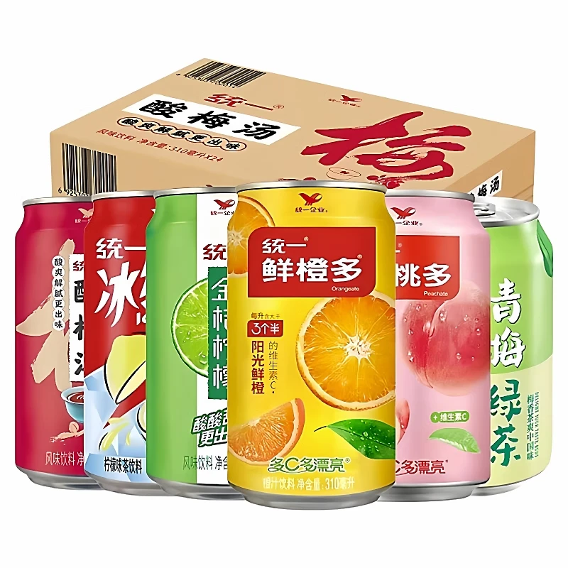 统一鲜橙多橙汁310ml*24罐整箱金橘柠檬冰红茶酸梅汤果味饮料饮品