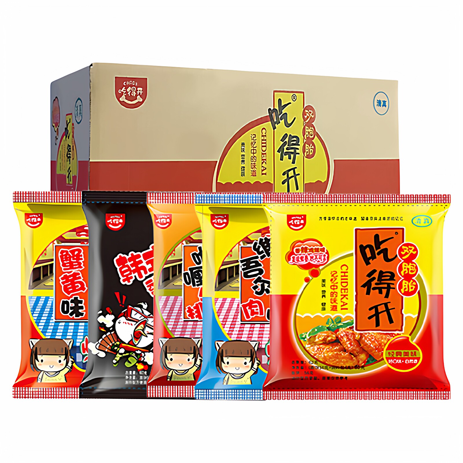 吃得开双胞胎干脆面50包整箱