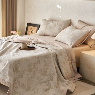 博主风色织三层纱提花夏凉被四件套学F生宿舍夏天空调被薄被子双