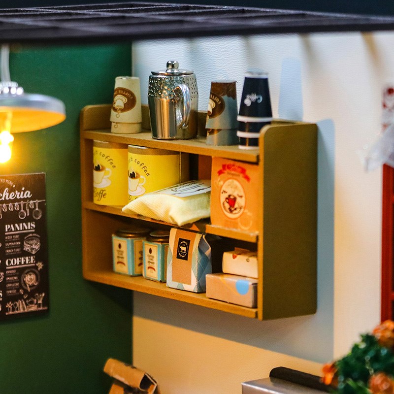 午后咖啡馆模型屋diys小屋手工女孩艺术屋清新手工拼装小房子店铺