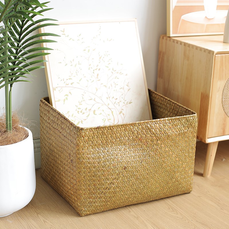 海草编大号f收纳筐客厅抽屉储物篮卧室毛巾衣物拖鞋整理篮手工