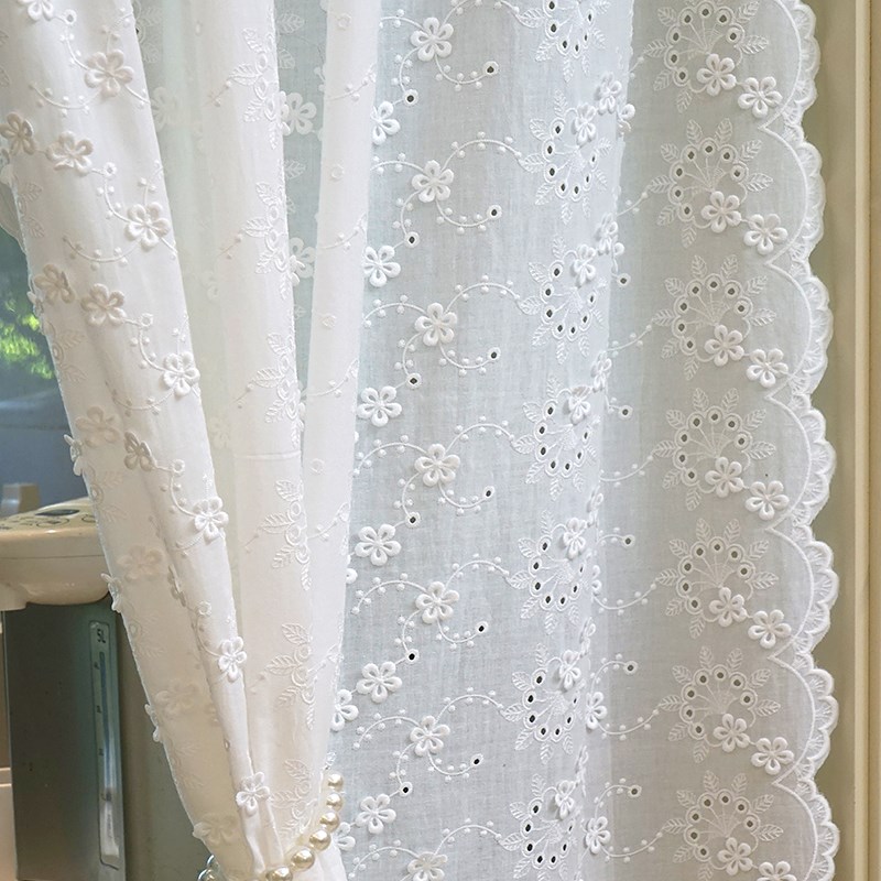 法式立体纯棉刺绣窗帘 s门帘美式隔断帘 飘窗了帘 屏风遮挡帘