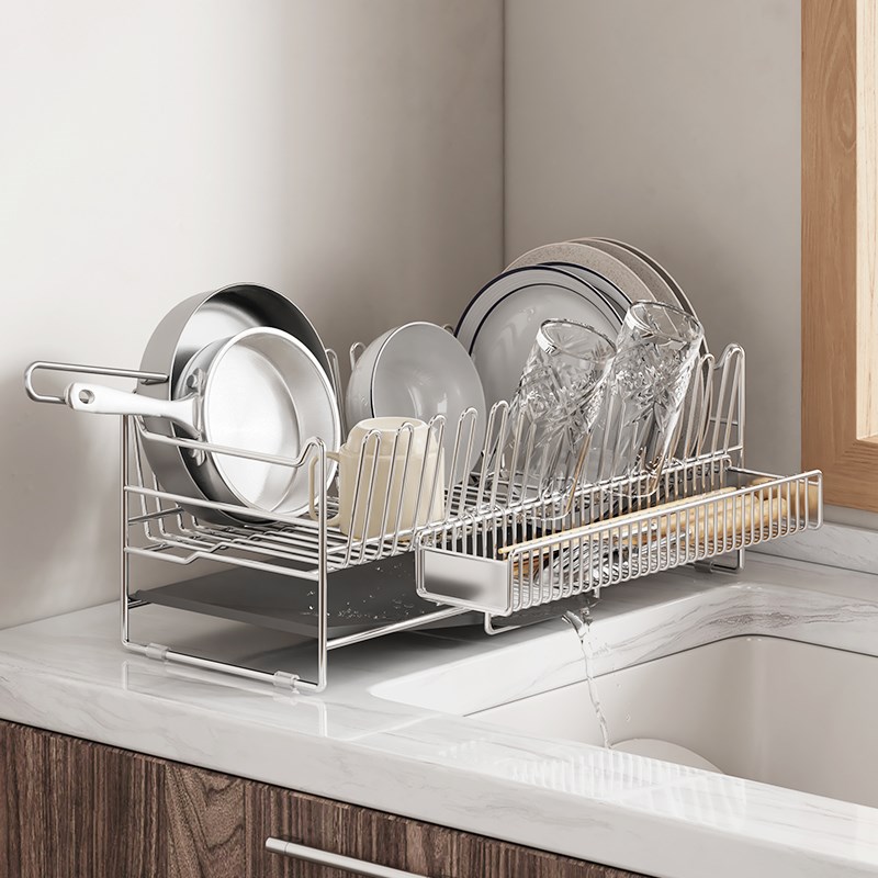 304不锈钢沥g水碗盘架台面放碗架厨房碗碟收纳架筷洗碗槽置物架子