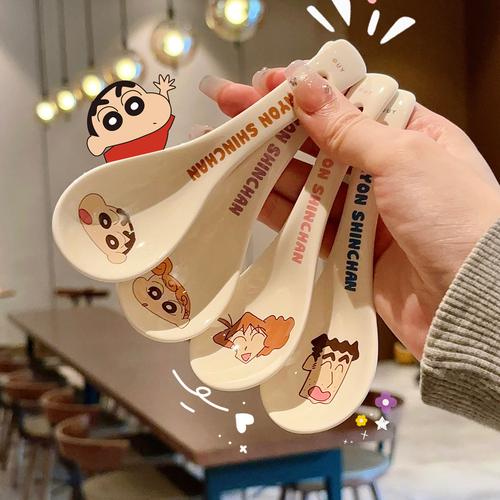 蜡笔小新陶瓷勺子新款亲子区分卡通宝宝儿童家用喝汤勺小调羹饭勺,餐饮具,调羹/饭勺,淘宝优惠券,粉丝福利购,淘宝优惠卷