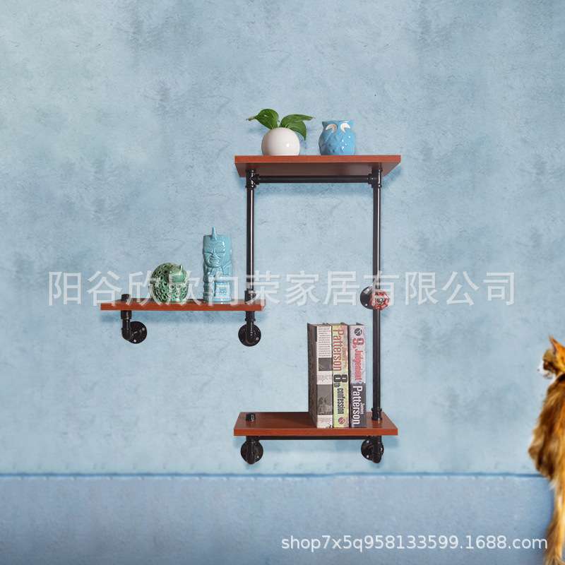 铁艺水管置物架墙上装饰书架客厅酒吧咖啡厅水管架子