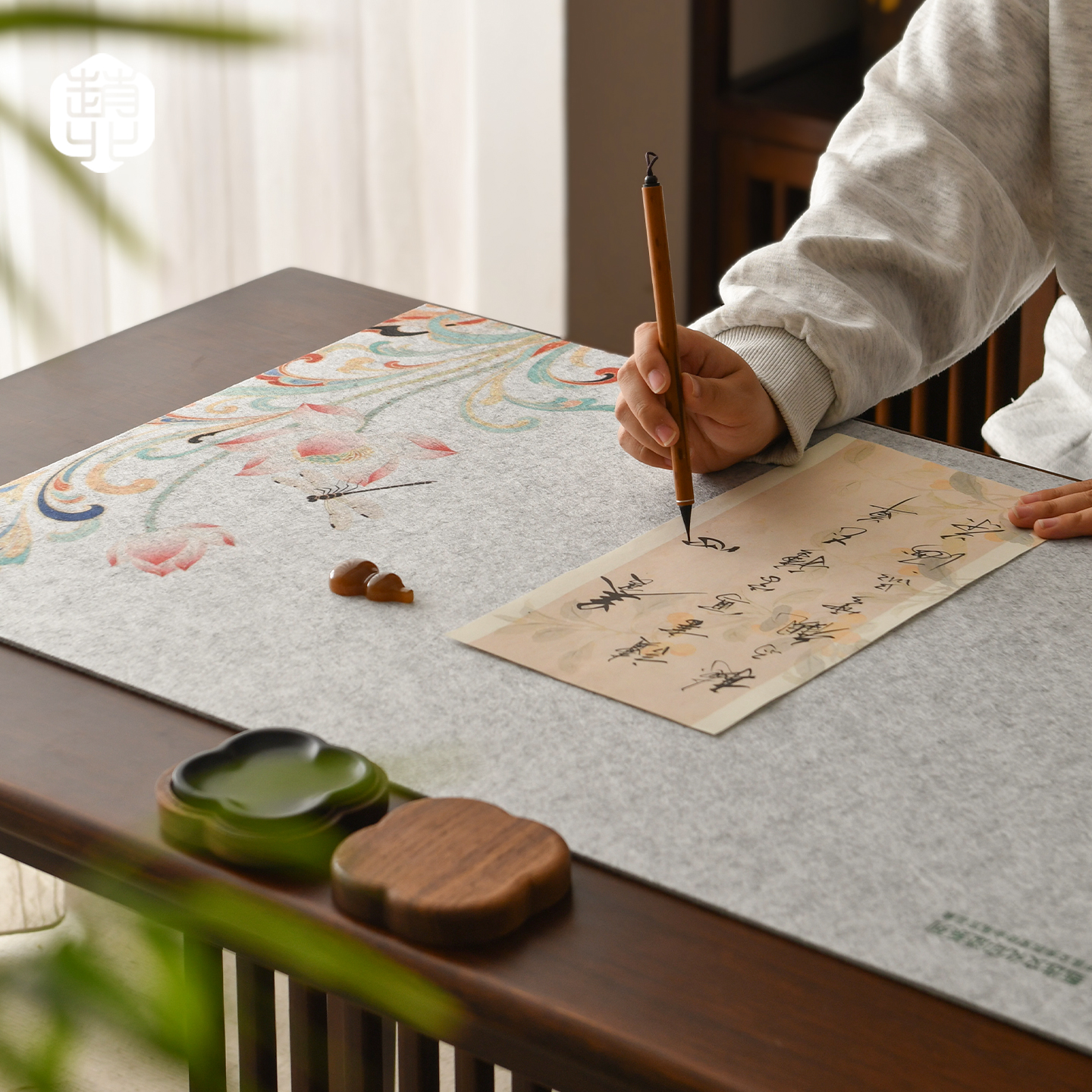 国风彩绘书画垫加厚加密书法毡垫