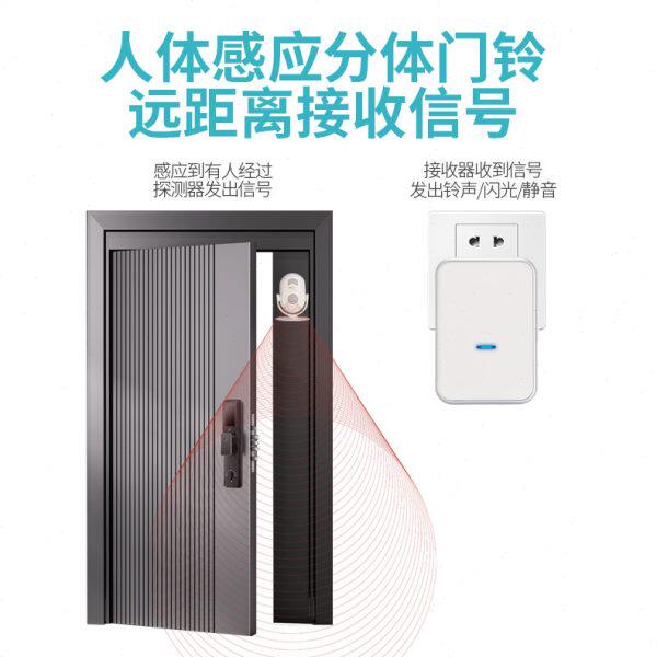 欢迎光临红外人体感应无线门铃分体式迎宾器家用商用防盗报警器
