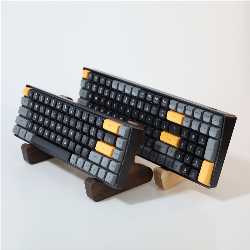 键盘展示支架e壁挂防尘收纳墙上斜托黑胡桃木底座托键盘展示架子