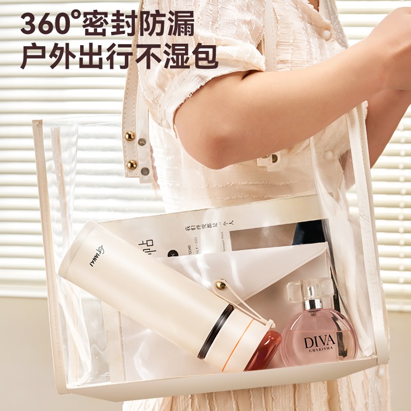 保温杯茶水分离水杯l2024新款女生高颜值简约便携泡茶双层玻璃杯