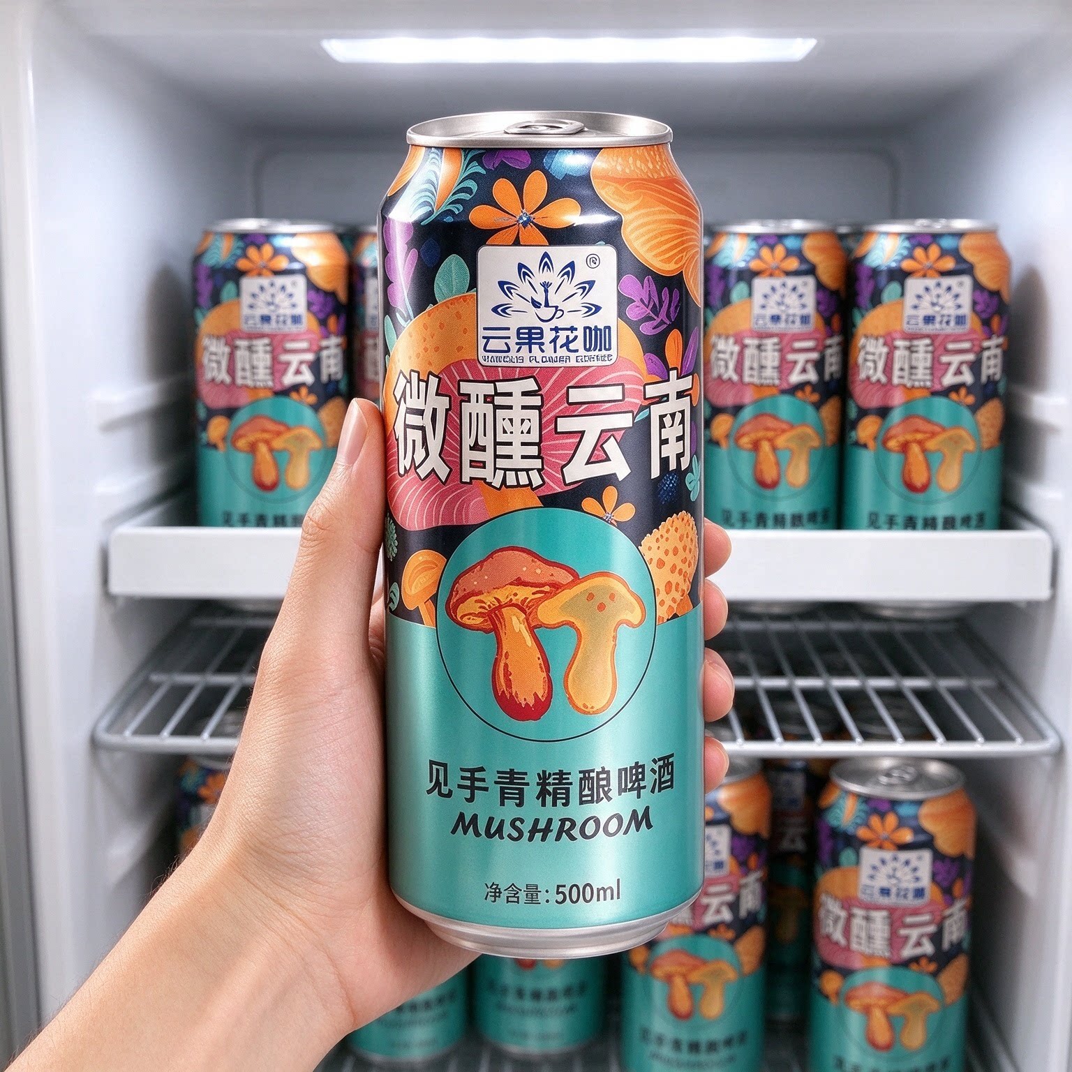 见手青精酿啤酒500ml蘑菇魔幻野生菌风味麦芽啤酒云南特产