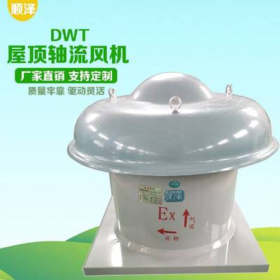定制顺泽通风机带玻璃钢防雨帽风机厂房轴流风机BDWT防爆屋顶风机