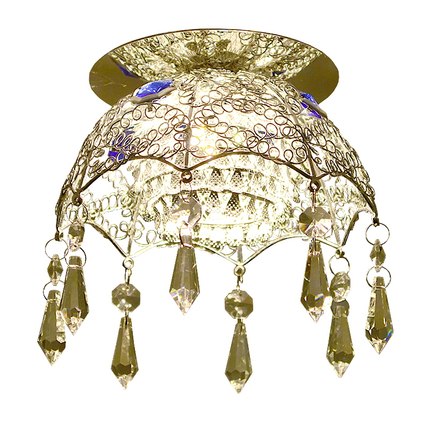 水晶现代时尚过道走廊灯创意led入户玄关灯暗装吊珠灯明装灯