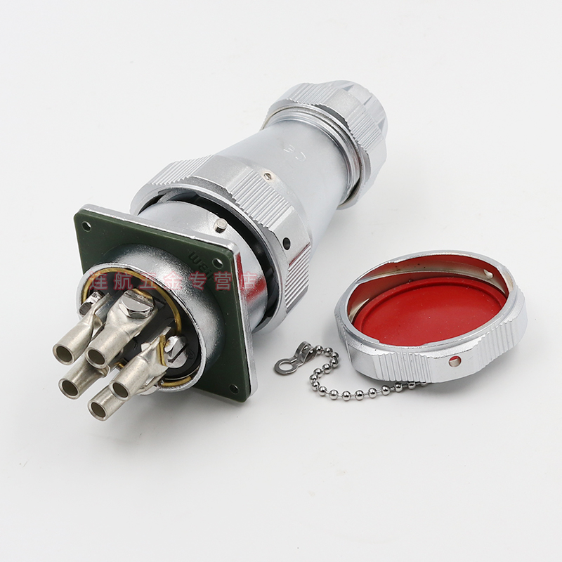 防水航空插头插座WY48-5-7-20-27-38-42芯 夹爪公头TE母座Z连接器