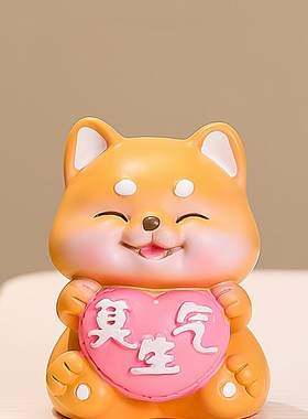 莫生气小办公室工位装饰品治愈系爱小动物熊猫青蛙小猪公仔