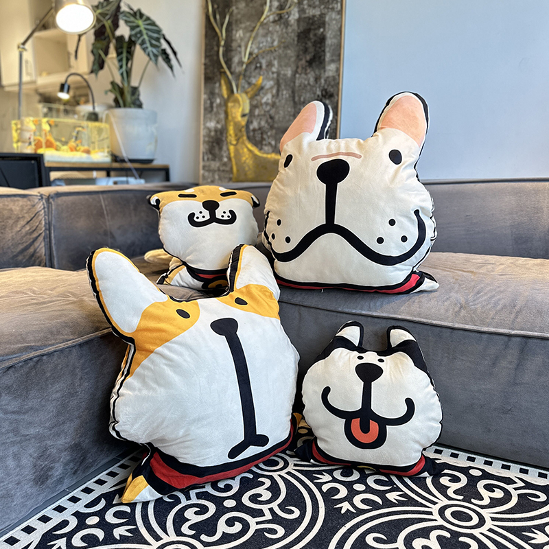 卡通爱小狗个性创意抱枕午睡枕沙发靠枕手绘儿童房卧室软装舒适