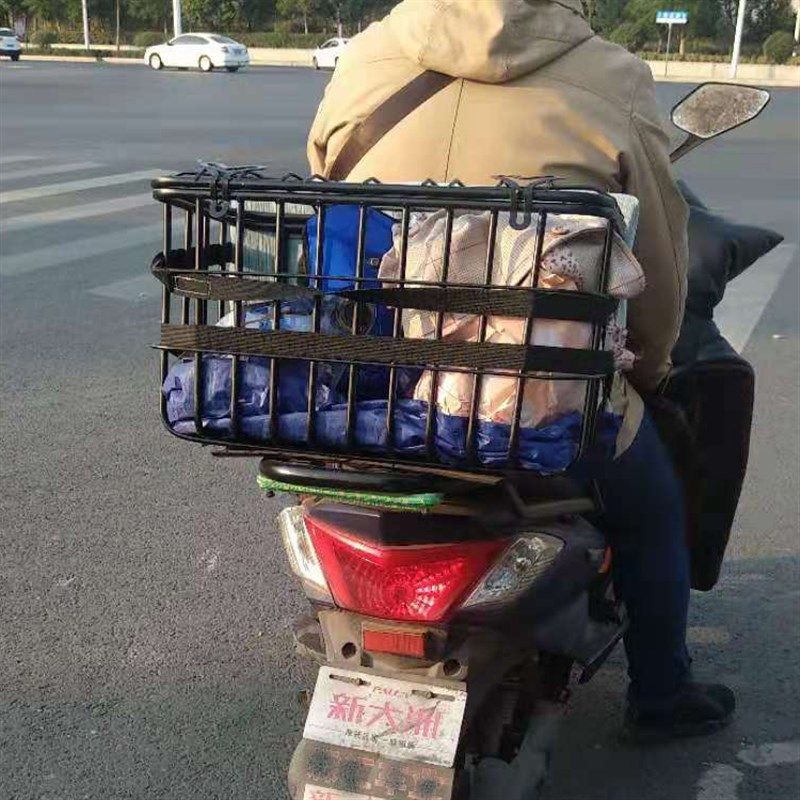 电动三轮车带盖后车篮后车筐车篓子加粗铁质菜篮子内包罩防水