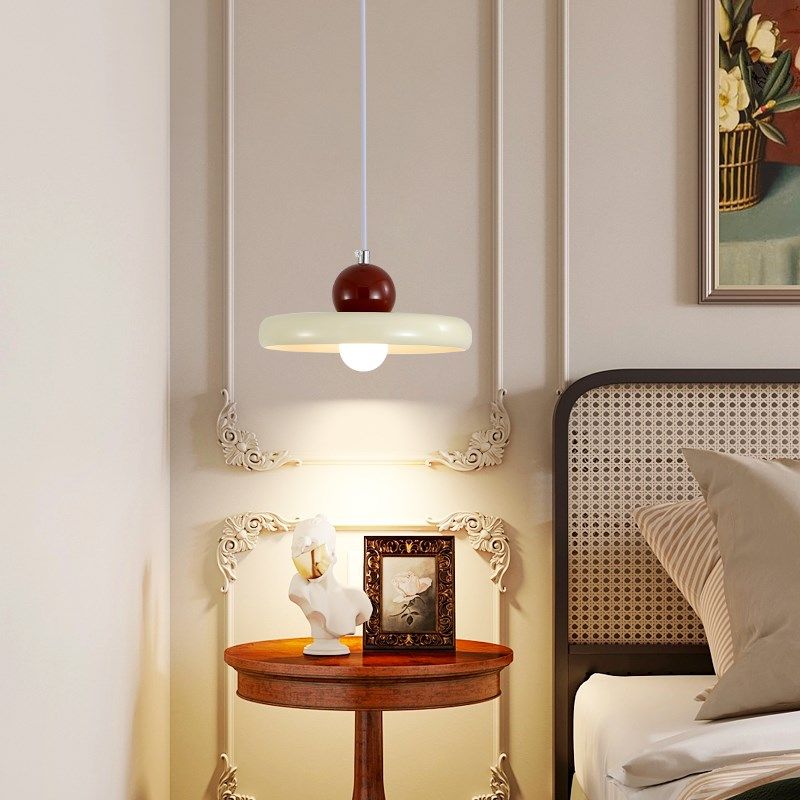 奶油风吊灯现代卧室床头灯创意吧台咖啡厅飞碟LD吊灯,家装灯饰光源,餐厅吊灯,淘宝优惠券,粉丝福利购,淘宝优惠卷