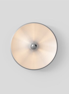 丹麦新中古壁灯te22现代室内圆形金属银个性艺术装饰壁灯