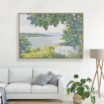 莫奈数字油画diyn手绘风景填色装饰画名画手工减压客厅油彩丙烯画