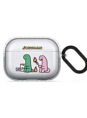 JOGUMAN小恐龙打工日常透明耳机壳4代AirPodsPro第三代明星同款适用AirPodsPro二代AirPods降噪蓝牙保护套