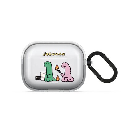 JOGUMAN小恐龙打工日常透明耳机壳4代AirPodsPro第三代明星同款适用AirPodsPro二代AirPods降噪蓝牙保护套